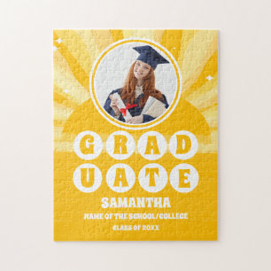 Retro Sunshine Photo Graduation Jigsaw Puzzle