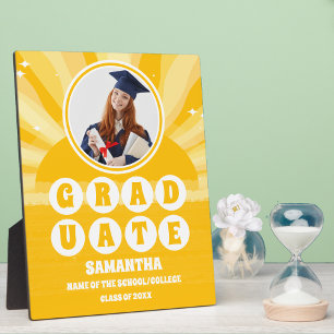 Retro Sunshine Photo Graduation Plaque