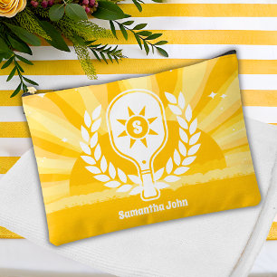 Retro Sunshine Pickleball Bridal Shower Accessory Pouch