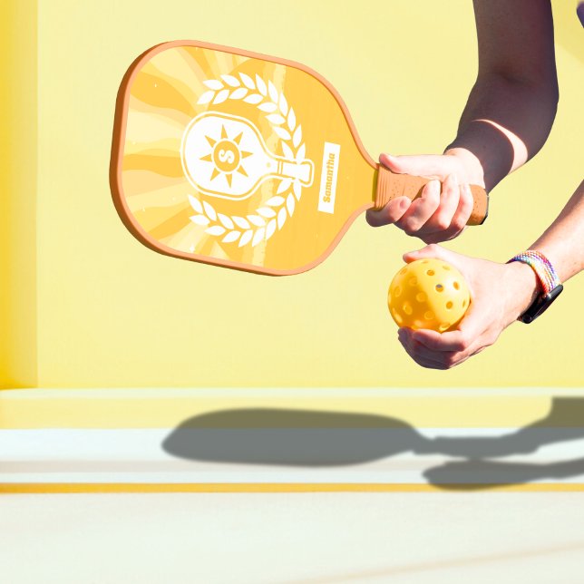 Retro Sunshine Pickleball Bridal Shower  Paddle (Party Games)