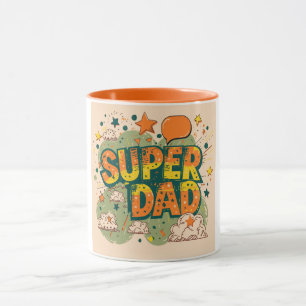 Retro Super Dad Starry Cloud Mug