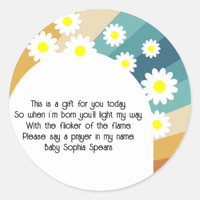 Retro Super - étiquette de chandelle de prière (Devant)