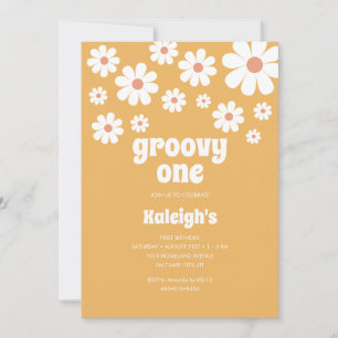 Retro Super One 70's Style Anniversaire Invitation