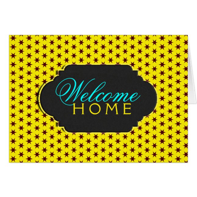 Retro Super Stars Welcome Home Carte personnalisée (Devant horizontal)
