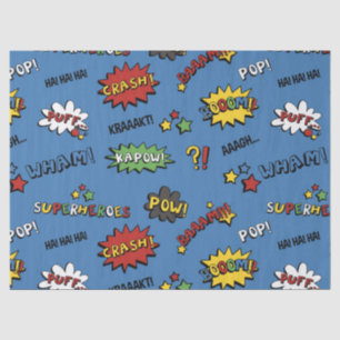 Retro Superhero Kids Pattern Tissue Paper