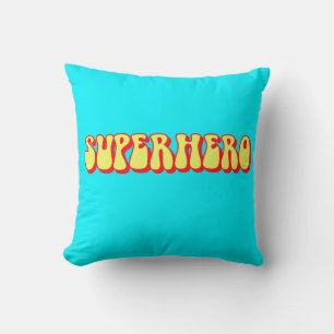 Retro Superhero Throw Pillow