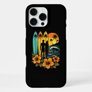 Retro Surf Beach Sunset Tropical iPhone 16 Pro Max Case