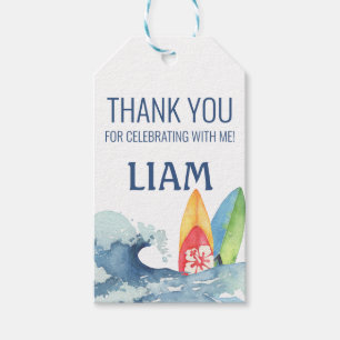 Retro Surf Birthday Party Thank you Favour Tags 