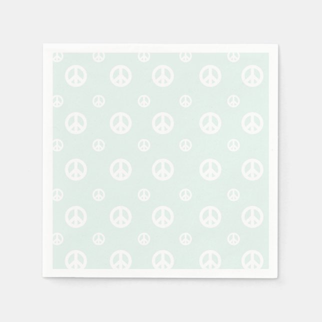 Retro Surf Hippie Peace Sign Birthday Napkin (Front)