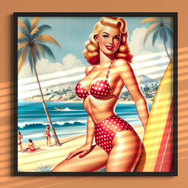 Retro Surf Pin Up Poster (Creator Uploaded)