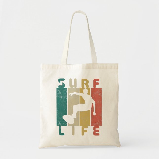 retro surf surfer gift tote bag (Front)