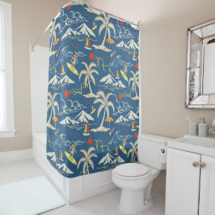 Retro Surf Tropical Pattern