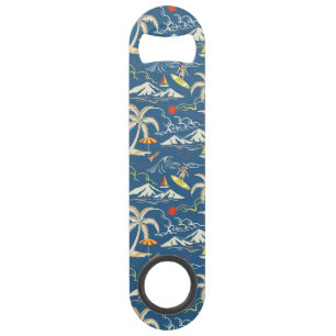 Retro Surf Tropical Pattern Bar Key