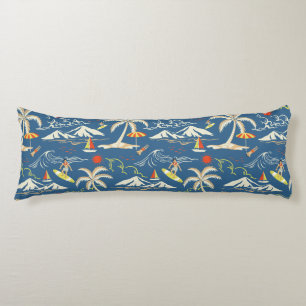 Retro Surf Tropical Pattern Body Pillow
