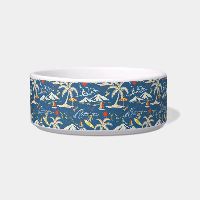 Retro Surf Tropical Pattern Bowl (Front)