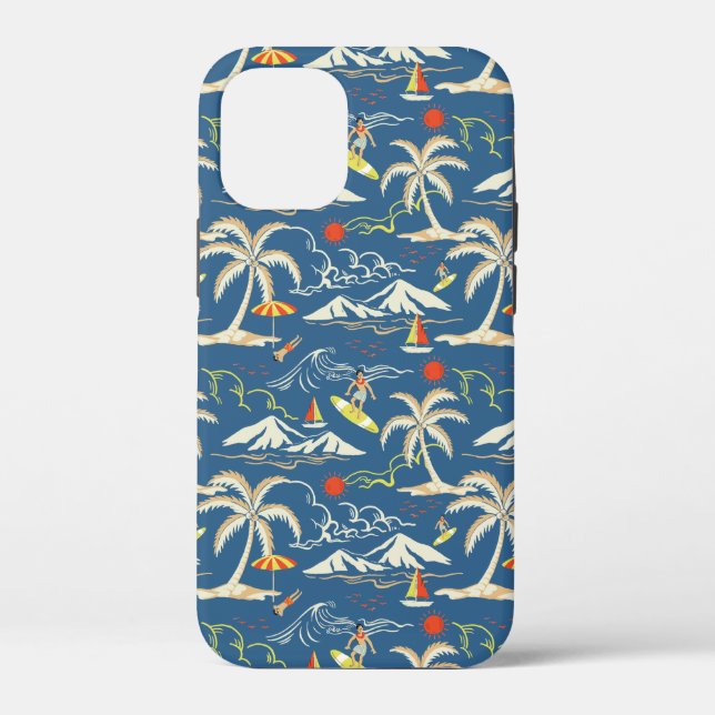 Retro Surf Tropical Pattern Case-Mate iPhone Case (Back)