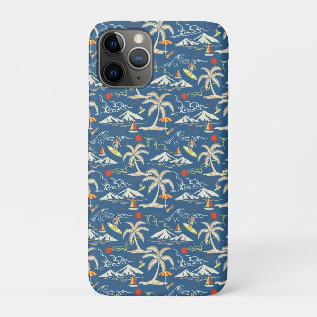 Retro Surf Tropical Pattern Case-Mate iPhone Case (Back)