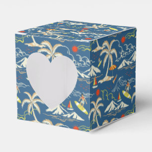 Retro Surf Tropical Pattern Favor Box