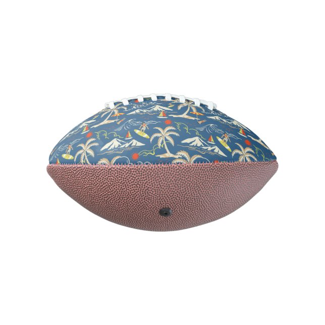 Retro Surf Tropical Pattern Football (Rotated 270)