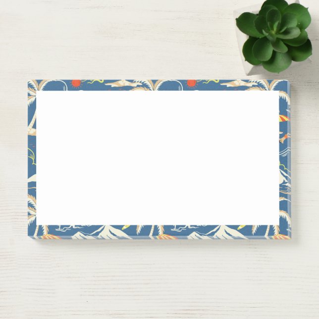 Retro Surf Tropical Pattern Post-it Notes (Office)