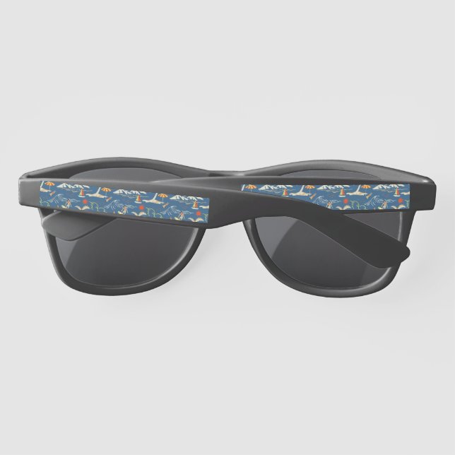 Retro Surf Tropical Pattern Sunglasses (Back)