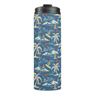 Retro Surf Tropical Pattern Thermal Tumbler