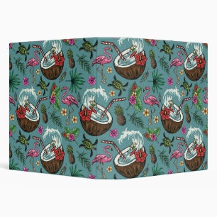Retro surf tropical themed pattern binder