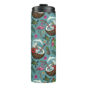 Retro surf tropical themed pattern thermal tumbler
