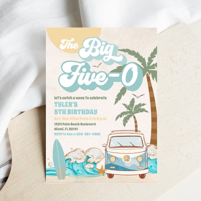 Retro Surf Van Birthday Invitation (Creator Uploaded)