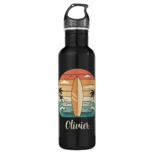 Retro Surf Vibes - Surfboard & Waves 710 Ml Water Bottle