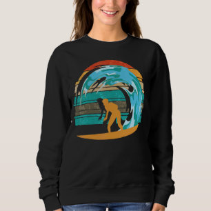 Retro Surfboard Ocean Surfer Waves Sport Summer Su Sweatshirt