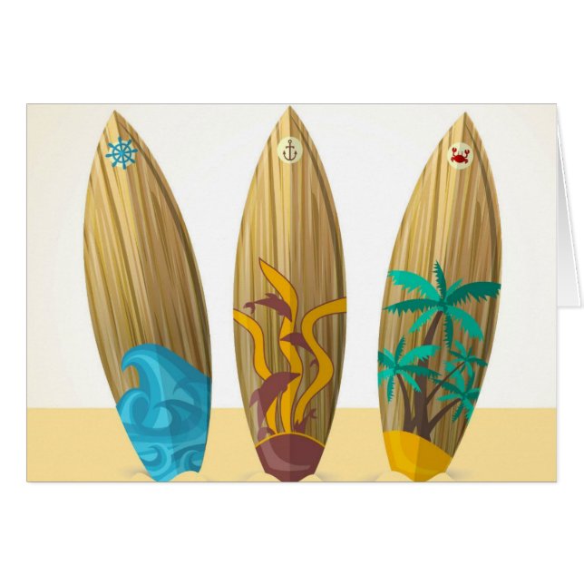Retro Surfboard trio Summer beach (Front Horizontal)