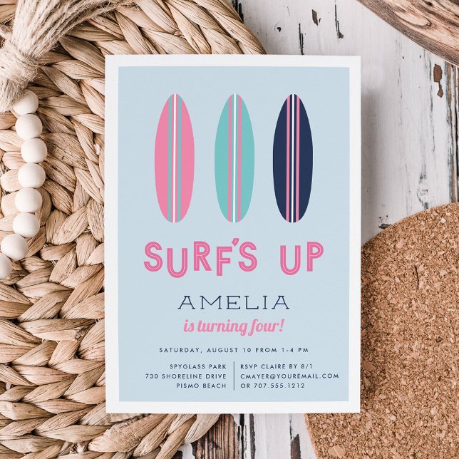 Retro Surfboards Birthday Party Invitation (Creator Uploaded)