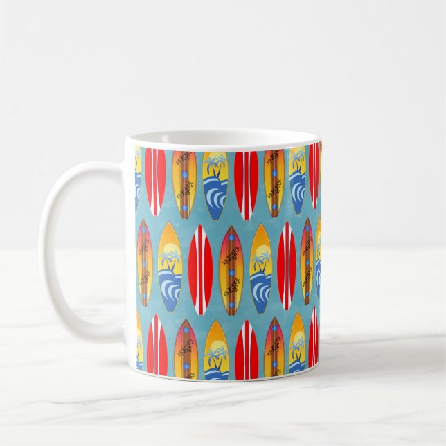 Retro Surfboards Coffee Mug (Left)