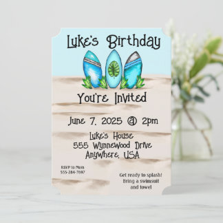 Retro Surfboards Invitation