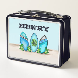 Retro Surfboards Metal Lunch Box