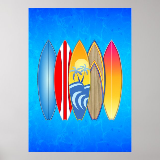 Retro Surfboards Poster (Front)