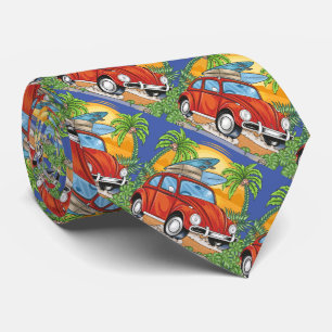 Retro Surfer California Car Cool Tie