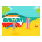Retro Surfer Couple Poster
