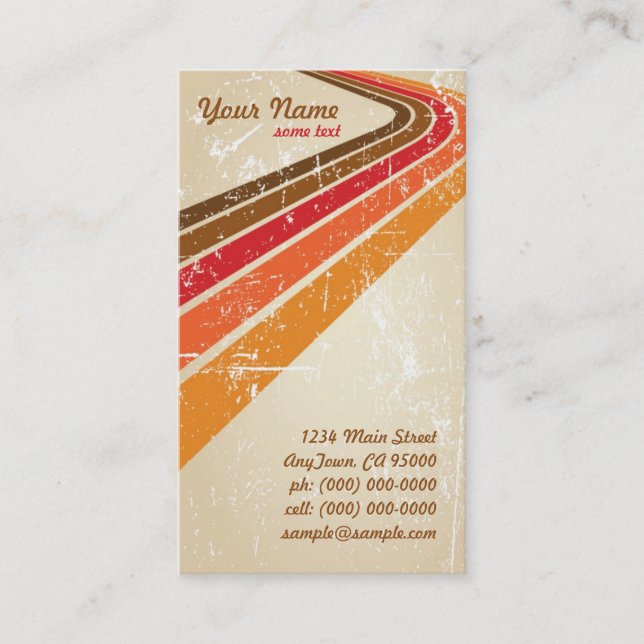Retro Surfer Stripes Business Card (Front)