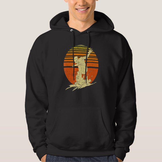 Retro Surfer Surfboard Water Sport Waves Surfing 1 Hoodie (Front)