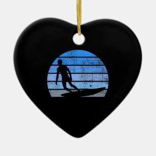 Retro Surfing Ceramic Ornament