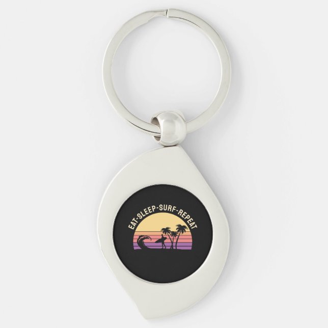 Retro Surfing Keychain (Front)
