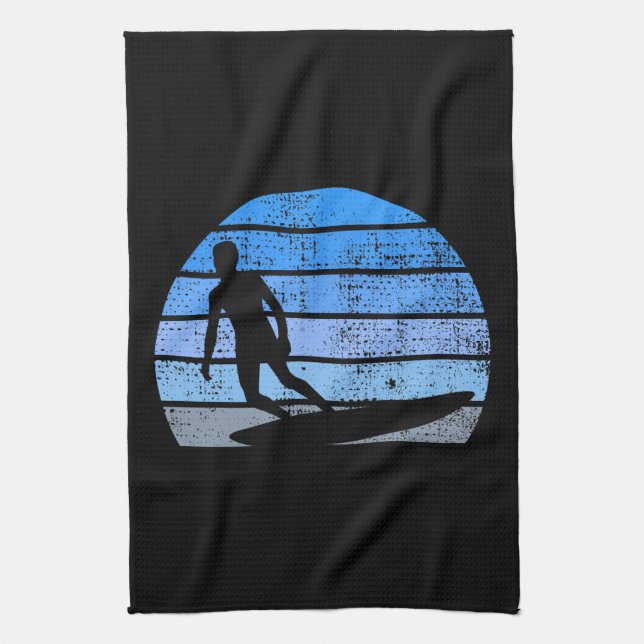 Retro Surfing Kitchen Towel (Vertical)