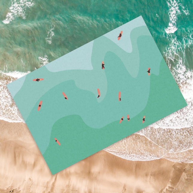 Retro Surfing Ocean Minimalist Coastal  Tissue Paper (Creator Uploaded)