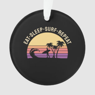 Retro Surfing Ornament
