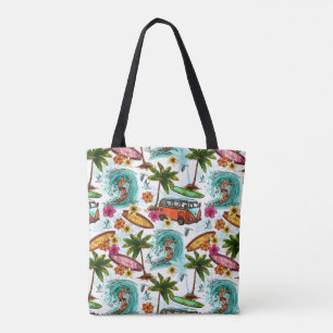 Retro Surfing Tote Bag