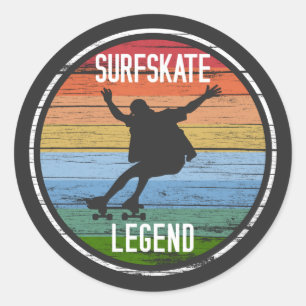 Retro Surfskate Legend T-Shirt Classic Round Sticker