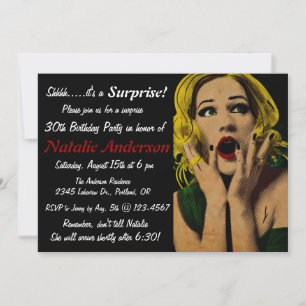 Retro Surprise Anniversaire Fête Invitation pour e