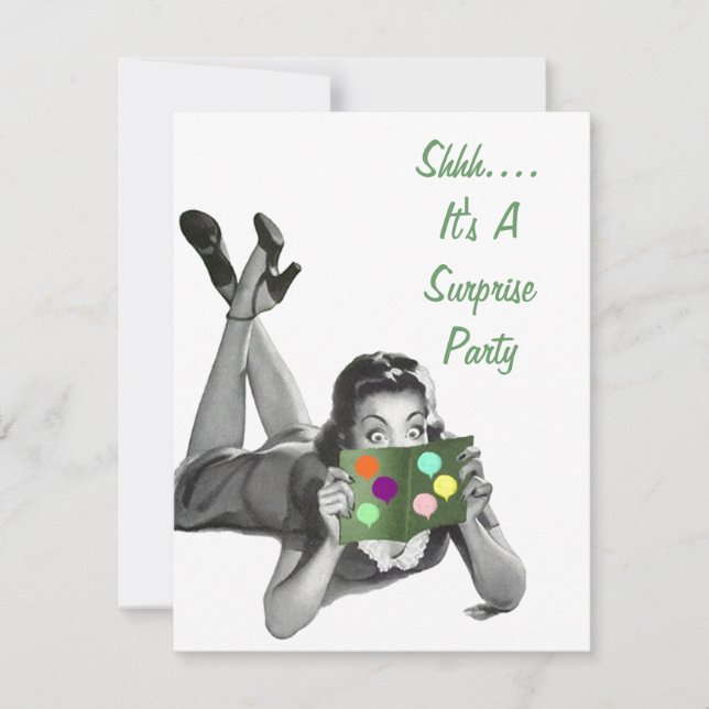 Retro Surprise Party For Any Occasion Invitations (Front)